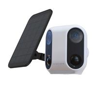 virtavo XM1 Cámara de Vigilancia WiFi Exterior Solar 1080P Doble Lente, Panorámica 160° sin Distorsión, Visión Nocturna Luz Estelar, Batería 4400mAh, Detección PIR, IP65, para Hogar y Jardín