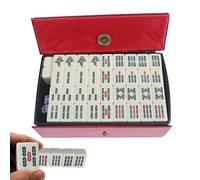 Virtcooy Juego de Juego de Mahjong Chino, Juego de Mahjong Chino con 144 Fichas de Mahjong, Mahjong de Viaje, Juegos de Mah Jong Tradicionales Portátiles para la Noche de Juegos Familiares