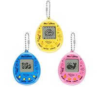 Virtual Pets Toy 3PCS Consola de juegos digital para mascotas Máquina de mano Juguetes Mini animales electrónicos con llavero Rompecabezas de educación temprana Regalo para Niños (3 colores al azar)
