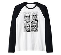 Virtudes estoicas Sabiduría Templanza Justicia Coraje Comic Camiseta Manga Raglan