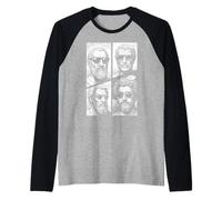 Virtudes estoicas Sabiduría Templanza Justicia Coraje Comic Camiseta Manga Raglan