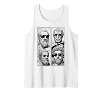 Virtudes estoicas Sabiduría Templanza Justicia Coraje Comic Camiseta sin Mangas