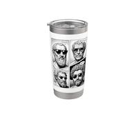 Virtudes estoicas Sabiduría Templanza Justicia Coraje Comic Vaso térmico de acero inoxidable de doble pared