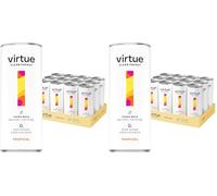 Virtue Yerba Mate - Bebida Energética Natural - Sin Azúcar, Cero Calorías, Vegana, Cetogénica, Sin Gluten, Vitaminas del Grupo B - 12x 250ml (Frutas Tropicales) (Paquete de 2)