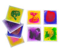 VIRTUENITY Azulejos líquidos sensoriales para piso, 4 piezas de 30 x 30 pulgadas, azulejos coloridos para salas sensoriales, sala de juegos, aula, dormitorio y oficina. Juego de 4 piezas.