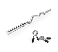 VirtuFit Barra curl - Barra de pesas - 120 cm - Clip de resorte - 30 mm