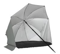 VirtuFit Parasol de playa con protección contra el viento - Variantes disponibles: 180 cm y premium 225 cm - Comodidad y protección para cualquier actividad al aire libre, Gris (180 cm), 180 cm