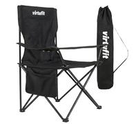 VirtuFit Silla de camping plegable negra - Silla de playa plegable con reposabrazos - Silla ligera de exterior para camping - Jardín - Festival y Playa