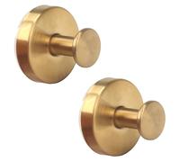 VirtuGro 2 Piezas Ganchos de Ventosa Gancho de Pared Sin Taladro Ganchos para Colgar Aceros Inoxidables al Vacío Capacidad de Carga para Baño Toallas Blbornoces Cocina Resistentes 5KG Dorado