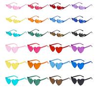 VirtuGro 24PCS Gafas Corazon Llamas de Fuego Gafas Fiesta Divertidas Gafas Despedida de Soltera Gafas Boda para Fiesta Cumpleaños Accesorios Photocall Cumpleaños Cosplay Hippy Unisex