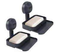 VirtuGro 2PCS Jabonera Baño Jabonera Cocina Jabonera Ducha con Ventosa Jabonera de Cajón Mantiene Secas Las Jabóns para Cocina Cuarto de Ducha Baño Jaboneras para Pastillas de Jabon Gris/Blanco (Gris)