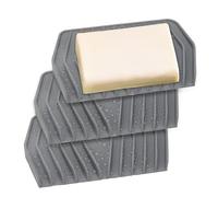 VirtuGro 3 PCS Jabonera Baño Jaboneras para Pastillas de Jabon Jaboneras de Baño Jabonera Ducha Jabonera Esponja Jaboneras de Silicona con Desagüe Antideslizante Gris