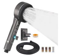 VirtuGro Alcachofa de Ducha con Filtro Antical Alcachofa Ducha con Manguera 2M Shower Head para 4 Modos Cabezal Ducha Alta Presión con Soporte Giratorio (Gris Oscuro)