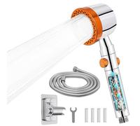 VirtuGro Alcachofa de Ducha con Filtro Mango Ducha Antical Alcachofa Ducha con Manguera 2M Shower Head con Soporte Giratorio Cabezal Ducha Alta Presión para 6 Modos (Naranja)