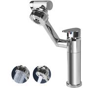 VirtuGro Grifos Cocina Fregadero Flexible Rotación 360° Grifo Lavabo de Acero Inoxidable Grifo Monomando Lavabo Deux Types de Sorties D'eau Cromado para Baño o Cocina (Plata)