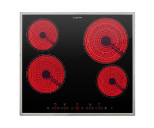 Virtuosa 60cm Placa Vitrocerámica 4 Fuegos Negro/Plata