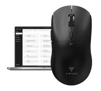 Virtusx AI Mouse, Jethro V1, alimentado por ChatGPT y software de IA centralizado DeepSeek, herramientas de escritura de IA, escritura de voz, transcribir, traducir y resumir (negro)