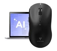 Virtusx AI Mouse, Jethro V1, alimentado por ChatGPT y software de IA centralizado DeepSeek, herramientas de escritura de IA, escritura de voz, transcribir, traducir y resumir (negro)