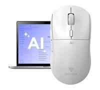 Virtusx Ratón AI, Jethro V1, alimentado por ChatGPT y software centralizado de IA DeepSeek, herramientas de escritura de IA, escritura de voz, transcripción, traducción y resumen (blanco)