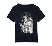 Virus de la Muerte del médico de la Peste con Cuervo Camiseta, Mujer Tallas Grandes, Negro, 1XL Grande