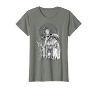 Virus de la Muerte del médico de la Peste con Cuervo Camiseta, Mujer, Verde Militar Jaspeado, L