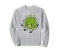 Virus Divertido Bacteria Personaje de Dibujos Animados Niños Pediatra Sudadera