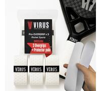 VIRUS Overgrip Pack de 3 + Protector de Pala (Blanco)