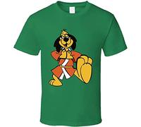 VIRVXUYIN Hong Kong Phooey Cartoon Retro Vintage T-Shirt Green Hanna Barbera