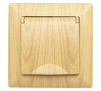 Visage Enchufe con tapa empotrable, aspecto de madera, madera de roble ligero, roble ligero, áspero, práctico sistema de bornes, conexión de cable sin tornillos