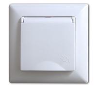 Visage - Enchufe con tapa rasante Schuko blanco, tomas de corriente Schuko, con caracteres VDE, práctico sistema de clemas, cable conector sin tornillos