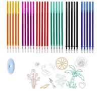 VisageVitalit 30PCS Recambios Bolígrafo Borrable 0.5mm, Repuesto Borrables, Tinta Termosensible, Ideal para Oficina y Estudiantes, Compatible con Pilot Frixion