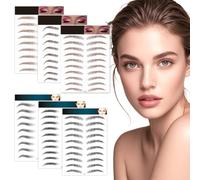 VisageVitalit Tatuaje Cejas 4D Auténticas como Cabello, Impermeables Pegatinas de Transferencia, de Maquillaje en Estilo Clásicos de Arco, 6 Hojas