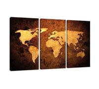 Visario 1162 - Fotografía sobre Lienzo (3 Piezas, 160 x 90 cm), diseño de mapamundi