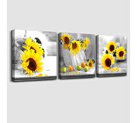 150 x 50 cm Cuadro sobre Lienzo Girasol y Manzanas 4224-SCT. Las imágenes/Mural/impresión artística están enmarcadas.