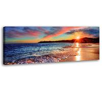 Visario Cuadro sobre lienzo de las imágenes alemanas de la marca 120 x 40 cm amanecer sobre el mar 5757