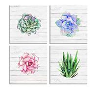 Visario 6617 Cuadro en lienzo, fotografía sobre lienzo, 4 piezas, 4 x 30 x 30 cm, diseño de plantas