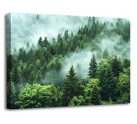 Visario Cuadro 120 x 80 cm sobre lienzo bosque en niebla 5052 marca alemana y almacén. El cuadro está listo para enmarcar.