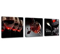 Visario Cuadro en Lienzo 150 x 50 cm Nr. 4203 Wine Kitchen Enmarcado y Listo para Colgar, Calidad de la Marca