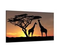 Cuadros en Lienzo África 80 x 60 cm Modelo Nr. 4034 XXL Las imágenes Estan Listas, enmarcadas en Marcos de Madera auténtica. El diseño de la impresión artística como un Mural Enmarcado.