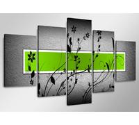 Cuadros en Lienzo Verde 160 x 80 cm Modelo Nr. 5509 XXL Las imágenes Estan Listas, enmarcadas en Marcos de Madera auténtica. El diseño de la impresión artística como un Mural Enmarcado.