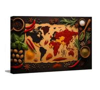 Visario WTD 5072 - Lienzo decorativo (120 x 80 cm, marco de madera, listo para colgar, para cocina, comedor, gastronomía)