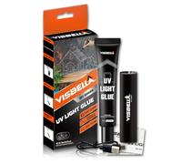 Visbella Kit de resina de pegamento de luz UV con lámpara, adhesivo de curado líquido para manualidades en cuestión de segundos, para metal, madera, cerámica, vidrio, plásticos, joyas, cuero
