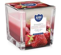 Viscio Trading 178338 - Vela perfumada, Cristal/Cera, Rojo, 8 x 8 x 8 cm