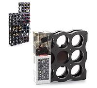 Viscio Trading 179621 - Botellero Modular de 9 plazas, Color Antracita, 34,5 x 36 x 17 cm,