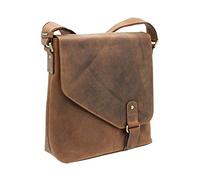 VISCONTI Aspin Bolso de Mensajero de Cuero Aceitado 16071 Canela Petróleo