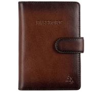 VISCONTI Atelier Collection Blake - Soporte para pasaporte de piel con cierre RFID AT74, Bronceado bruñido, Talla única, Moderno