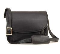 VISCONTI - Bolso Bandolera de Piel - Bolso Cruzado Mediano de Mujer - Bolso de Diario con Multibolsillos - Atlantic 2195 - Negro