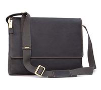 VISCONTI - Bolso Mensajero Grande de Piel para Portátil 16 Pulgadas - Bandolera de Trabajo para Hombre - Bolso Universidad A4-18516 Texas - Marrón