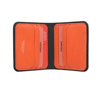 VISCONTI Cartera de Cuero Delgado Colección Lank con RFID y Tap and Go VSL34 Negro/Naranja