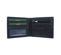 VISCONTI Cartera Shield de Cuero Engrasado 707 Azul Petróleo RFID